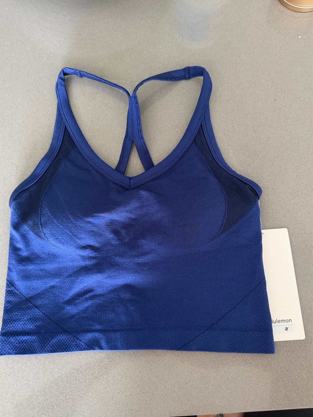 lululemon athletica Deep Blue Strappy V-Neck. Get Low Cross Back Training Tank.